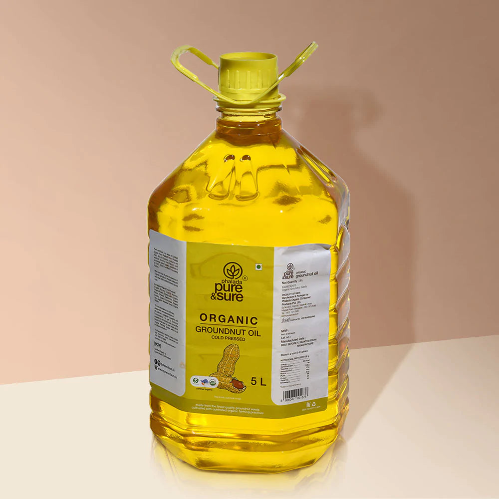 Groundnut Oil | Cold Pressed - Organic - Indian - Pure And Sure - 5000ml