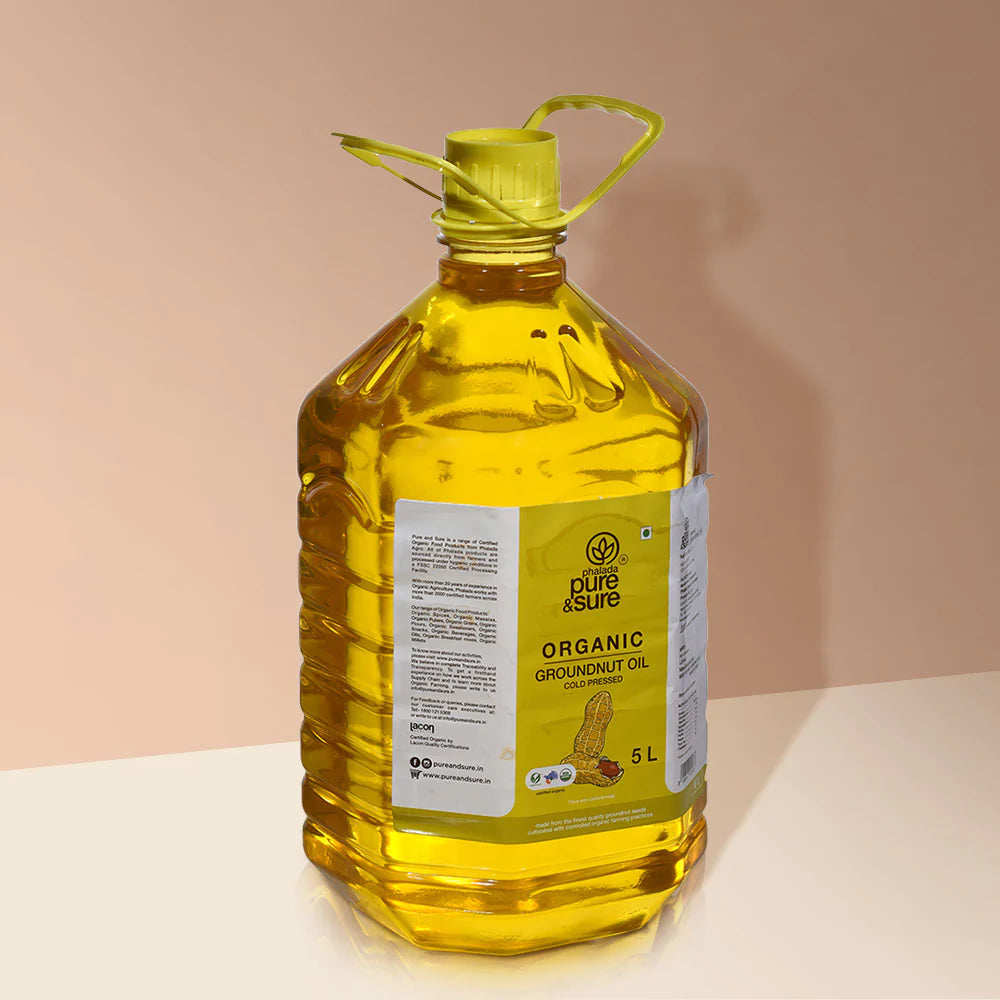Groundnut Oil | Cold Pressed - Organic - Indian - Pure And Sure - 5000ml
