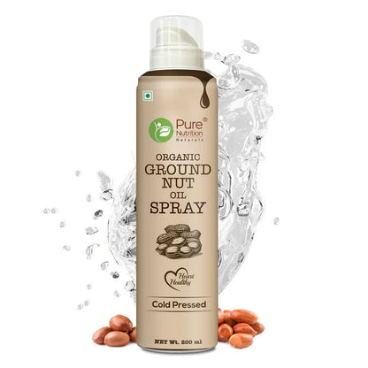 Groundnut Oil | Groundnut Oil Spray - Ideal For Grilling, Sautéing &amp;amp; Low Calorie Cooking - Supports Heart Health - 100% Pure – Cold Pressed – Pure Nutrition – 200ml