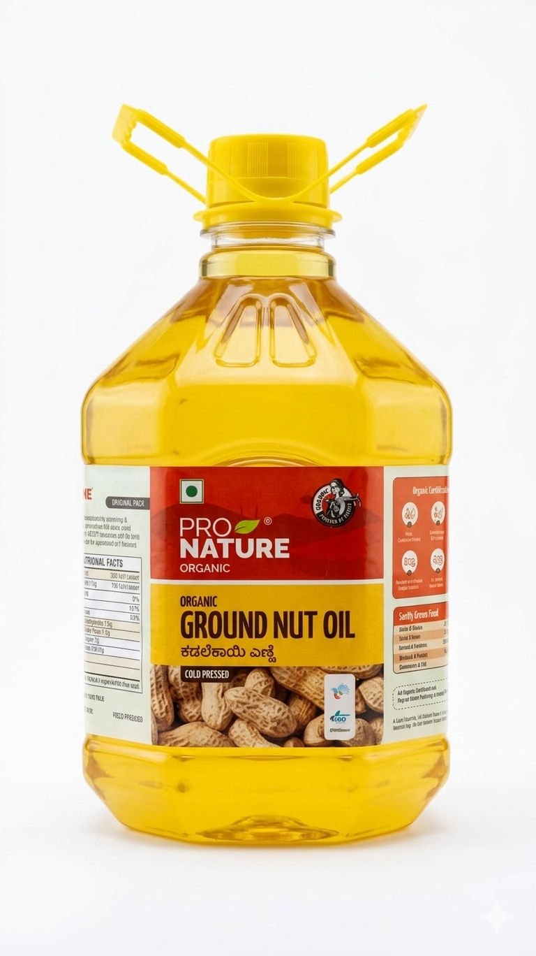 Ground Nut Oil - Cold Pressed - Organic Certification Process - Pro Nature - 3000ml