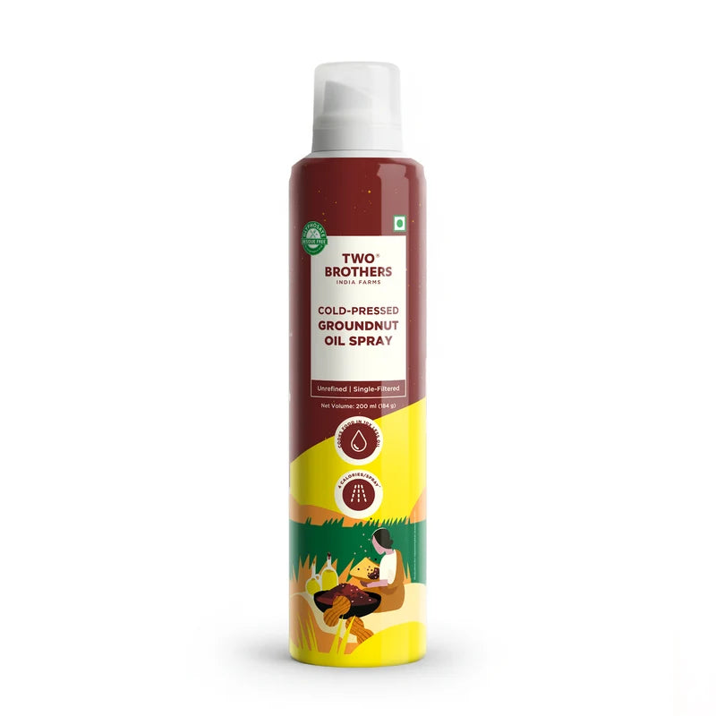 Oil | Groundnut Oil Spray (Moongphali Ka Tel )- Cold Pressed Oil - No Additives, Binders, Fillers &amp; No Added Preservatives - Two Brothers - 200ml