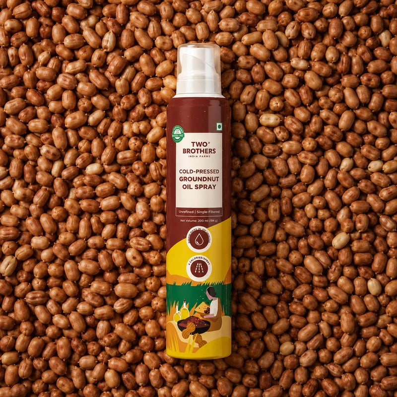 Oil | Groundnut Oil Spray (Moongphali Ka Tel )- Cold Pressed Oil - No Additives, Binders, Fillers &amp; No Added Preservatives - Two Brothers - 200ml