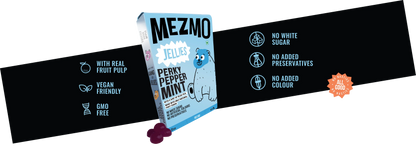 Fruit Gummies Candy | Perky Peppermint (Made With Blue Pea) - Natural - Vegan, Gluten Free, GMO Free, No White Sugar, No Added Preservatives &amp;amp; No Added Colors - Mezmo - 36gm