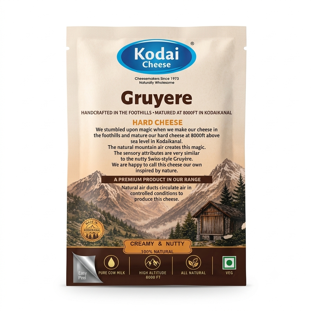 Gruyere cheese (Hard Cheese) - Pasteurized - Kodai - 200gm