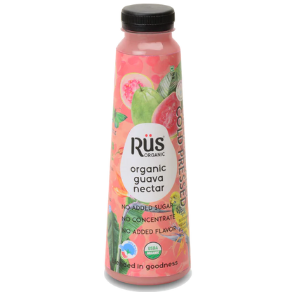 Guava Nectar - Guava Juice – Cold Pressed – USDA Organic – Indian – No Added Sugar – Rus Organic – 500ml