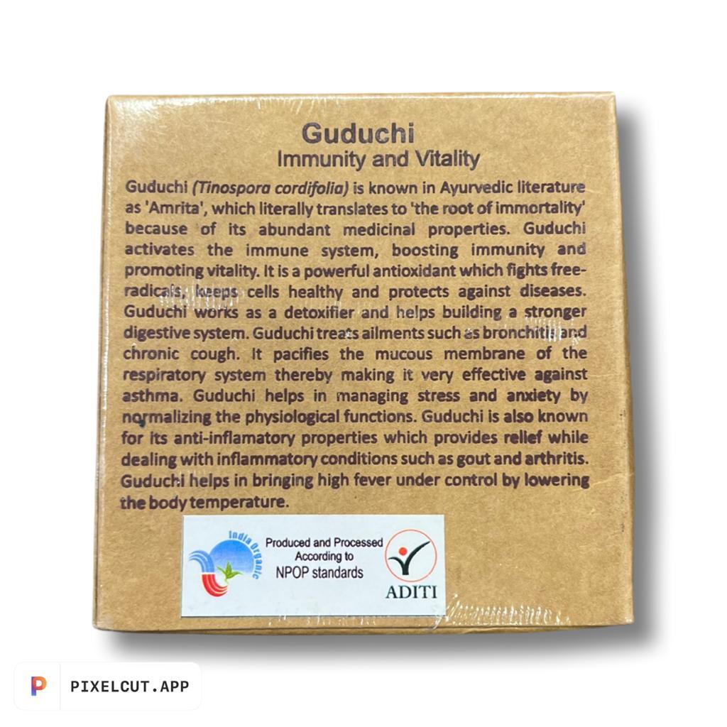 Guduchi | (Immunity &amp; Vitality) - Detoxifier &amp; Helps Building A Stronger Digestive System &amp;amp; Anti Inflammatory properties - Aurospirul - 100gm