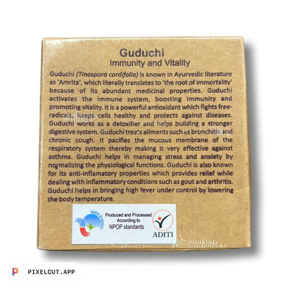 Guduchi | (Immunity &amp; Vitality) - Detoxifier &amp; Helps Building A Stronger Digestive System &amp;amp; Anti Inflammatory properties - Aurospirul - 100gm