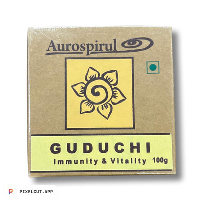 Guduchi | (Immunity &amp; Vitality) - Detoxifier &amp; Helps Building A Stronger Digestive System &amp;amp; Anti Inflammatory properties - Aurospirul - 100gm
