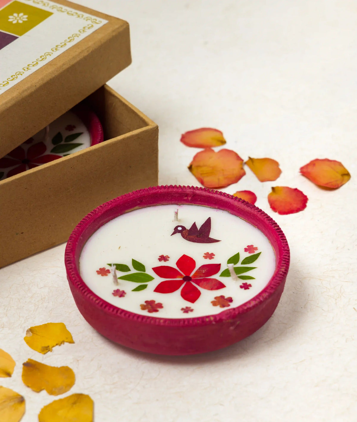 Diya | Katori Diya Single - Handcrafted – Eco Friendly Soy Wax, No Chemical &amp;amp; No Harmful Fumes – Nature’s Soul - 11.5x11.5cm