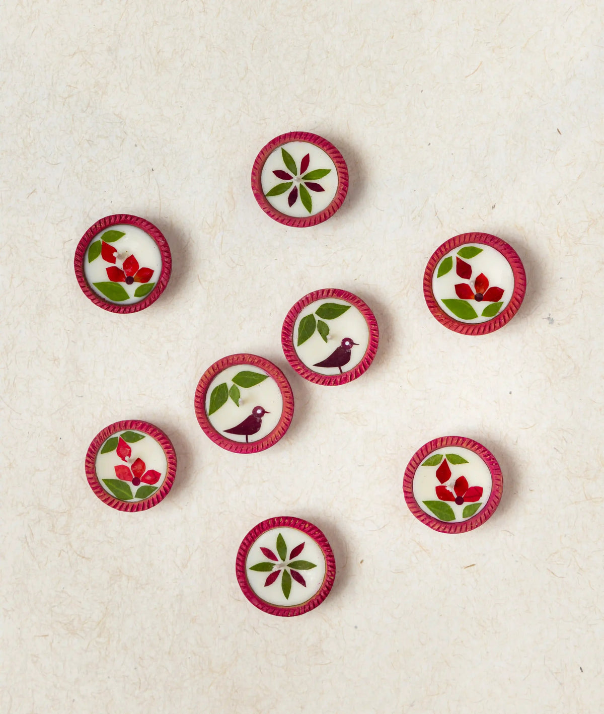 Diya | Summer Dance Diya - Handcrafted – Eco Friendly Soy Wax, No Chemical &amp; No Harmful Fumes – Nature’s Soul - Set of 12 (22 × 18 × 5 cm)