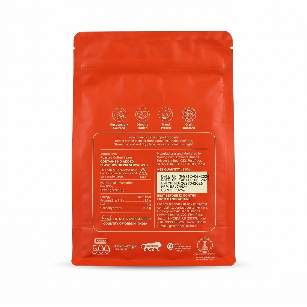Gunibyle Estate Medium (Roasted Beans) Coffee- Hand Picked, Craft Roasted – Bili Hu – 250gm