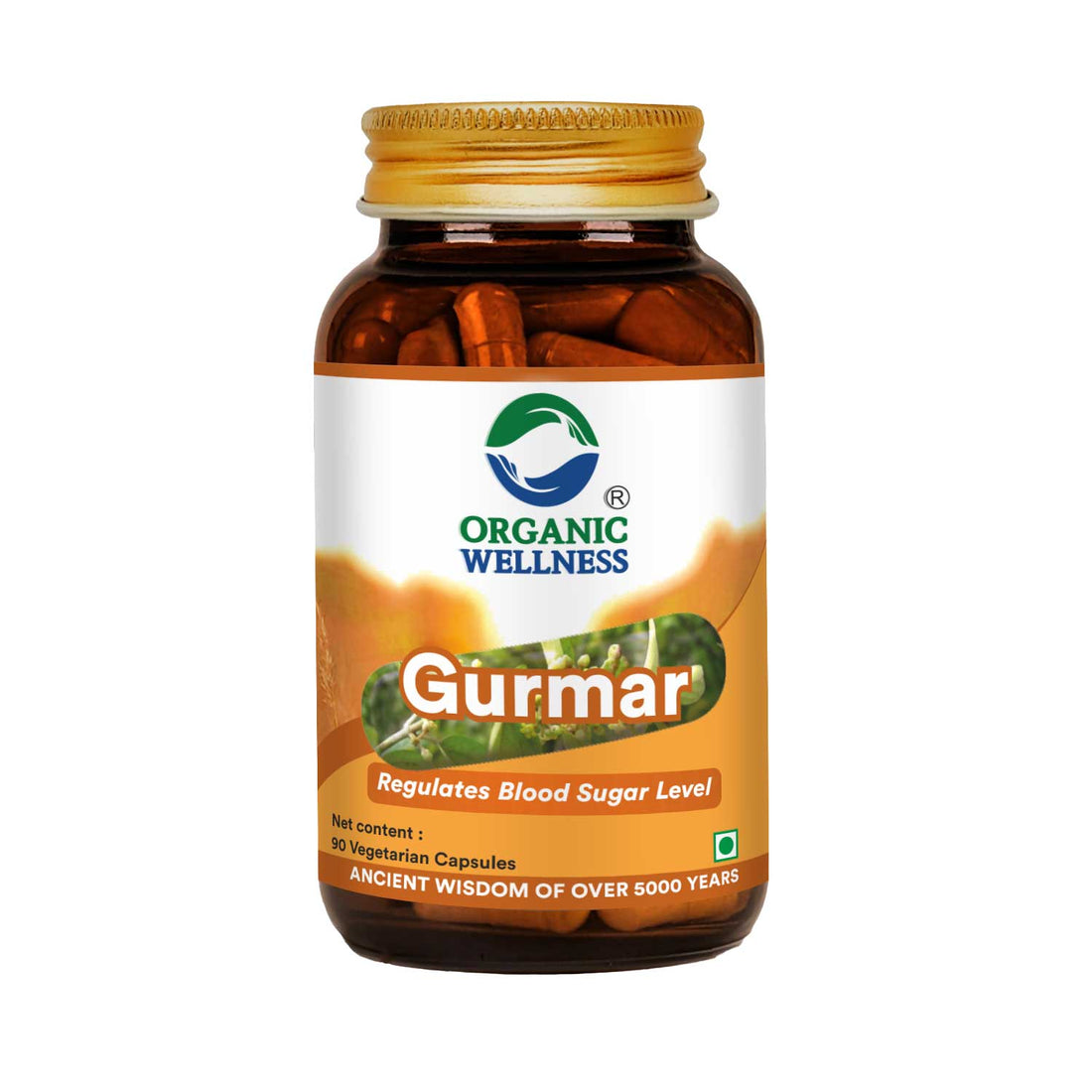 Gurmar (Regulates Blood Sugar Level ) -Sugar Craving Control, Versatile Application, -No Artificial Additives- Organic Wellness - 90 Vegetarian Capsules