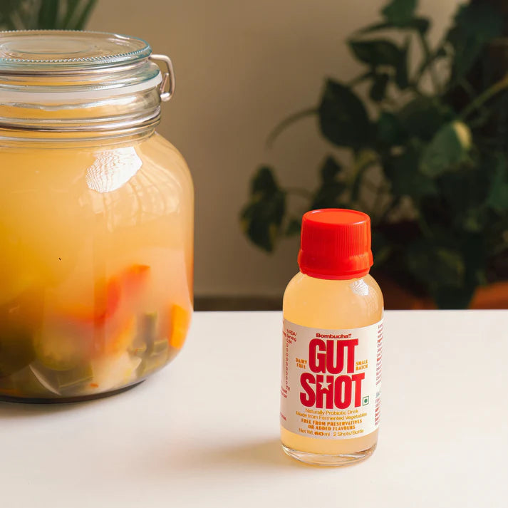 Gut Shot | Naturally Probiotic Drink – Made From Fermented Vegetables – Dairy Free, No Added Preservatives &amp; No Added Flavours – Bombucha – 60ml