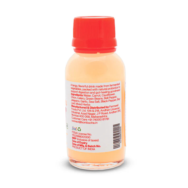 Gut Shot | Naturally Probiotic Drink – Made From Fermented Vegetables – Dairy Free, No Added Preservatives &amp; No Added Flavours – Bombucha – 60ml
