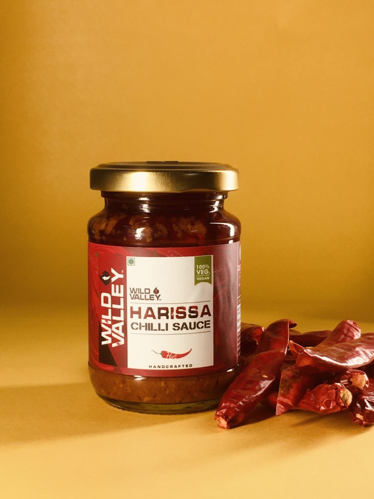 Chilli Sauce | Harissa Chilli Sauce - No Added Artificial Colors or Flavors - Wild Valley - 150 gms