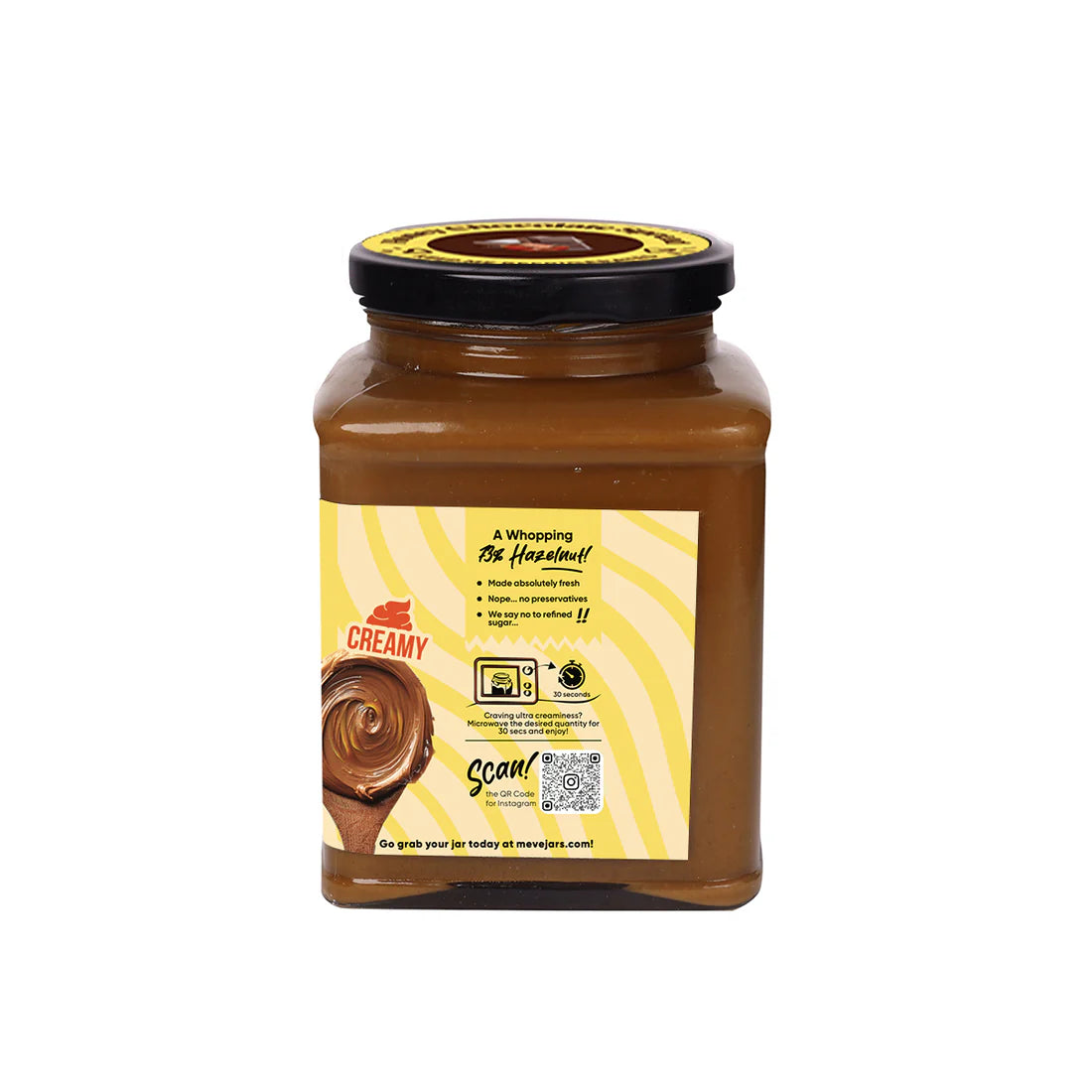 Spread | Chocolate Spread (With 73% Hazelnut) - Creamy Honey - Vegan, Gluten Free, Dairy Free, High In Protein &amp; No Added Preservatives  - Meve Jars - 230gm