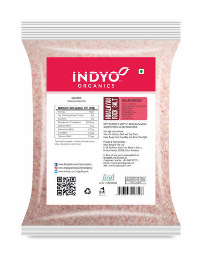 Salt | Rock Salt Powder - Indyo Organic - 1000gm