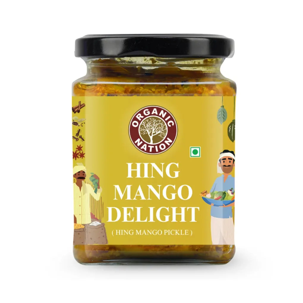 Pickle | Hing Mango Delight - 100% HomMade - No Added Preservatives - Organic Nation - 250gm