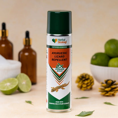 Repellent | Ayurvedic Lizard Repellent (2X Power Spray)-Made With Essential Oils &amp; Plant Extracts -100% Herbal Actives - Certified Ayurveda (AYUSH) - Non-Toxic &amp; Eco friendly - No Side Effects , NO CFC - Herbal Strategi - 200ml