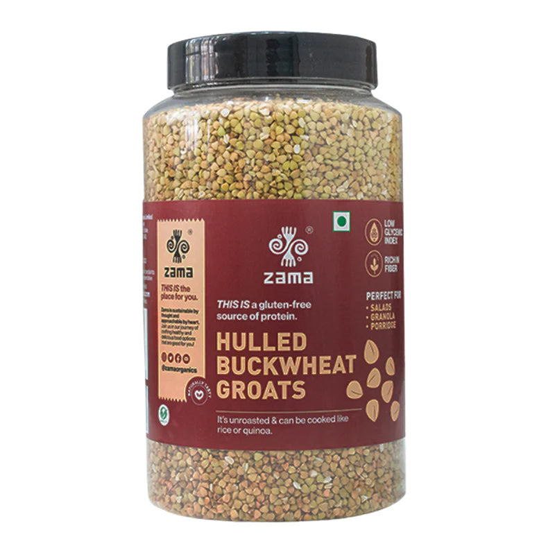 Buckwheat Groats | Hulled - Gluten Free &amp;amp; High In Protein - Zama Organics - 1000gm