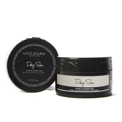 Hair &amp;amp; Beard Gel | Deep Sea (With Conditioning Seaweed) - Natural - Cruelty Free, Paraben Free, Silicone Free &amp;amp; Sls Free - Gulnare - 150gm