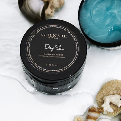 Hair &amp;amp; Beard Gel | Deep Sea (With Conditioning Seaweed) - Natural - Cruelty Free, Paraben Free, Silicone Free &amp;amp; Sls Free - Gulnare - 150gm
