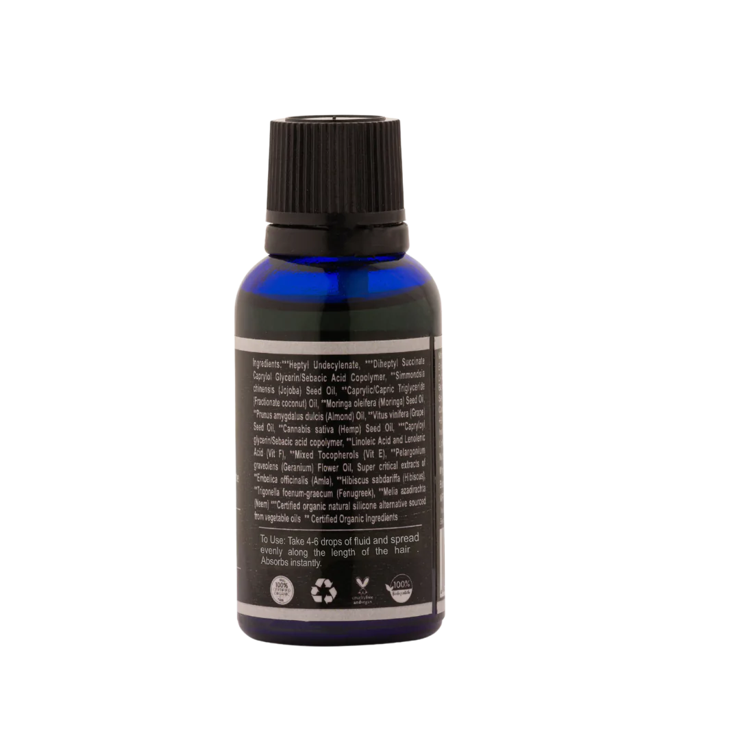 Hair Serum | Hair Detangling Fluid (With Amla, Methi &amp;amp; Vitamin E) - For All Hair Types - Organic - Damage, Frizz Control &amp;amp; Nourishing Adds Gloss - Rustic Art - 30ml