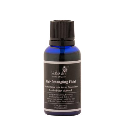 Hair Serum | Hair Detangling Fluid (With Amla, Methi &amp;amp; Vitamin E) - For All Hair Types - Organic - Damage, Frizz Control &amp;amp; Nourishing Adds Gloss - Rustic Art - 30ml