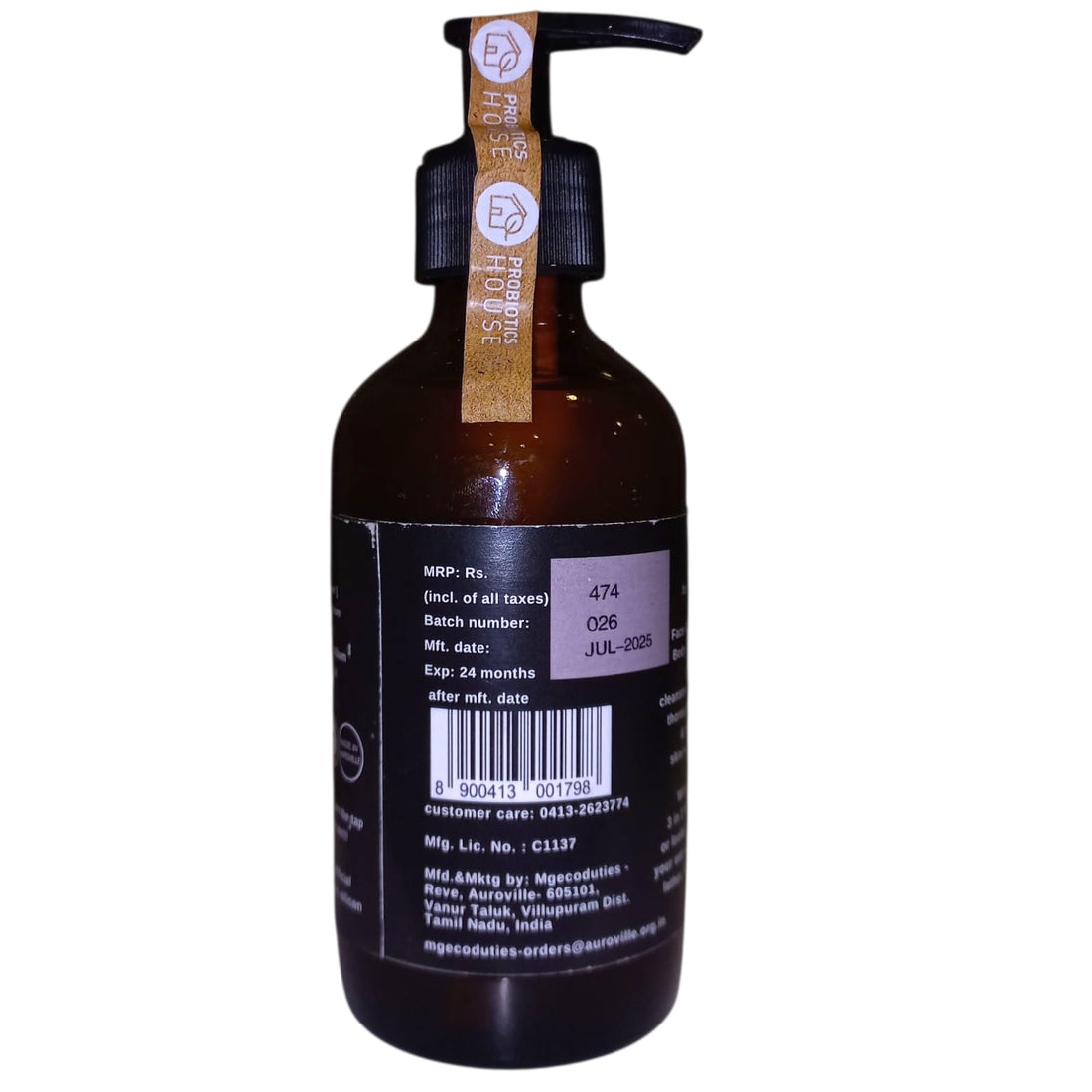 Hair, Face, Body Wash | Sandalwood - Prebiotic - Vegan, Chemical Free & Palm Oil Free - Probiotic House - 200gm