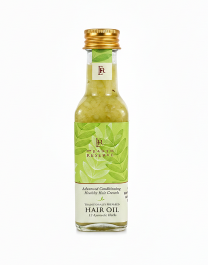 Hair Oil | Traditionally Prepared (Ayurvedic Herbs)  - Conditioning Healthy Hair Growth- 100% Natural- No Petrochemicals, No Synthetic &amp;amp; No Added Preservatives - The Earth Reserve - 100ml
