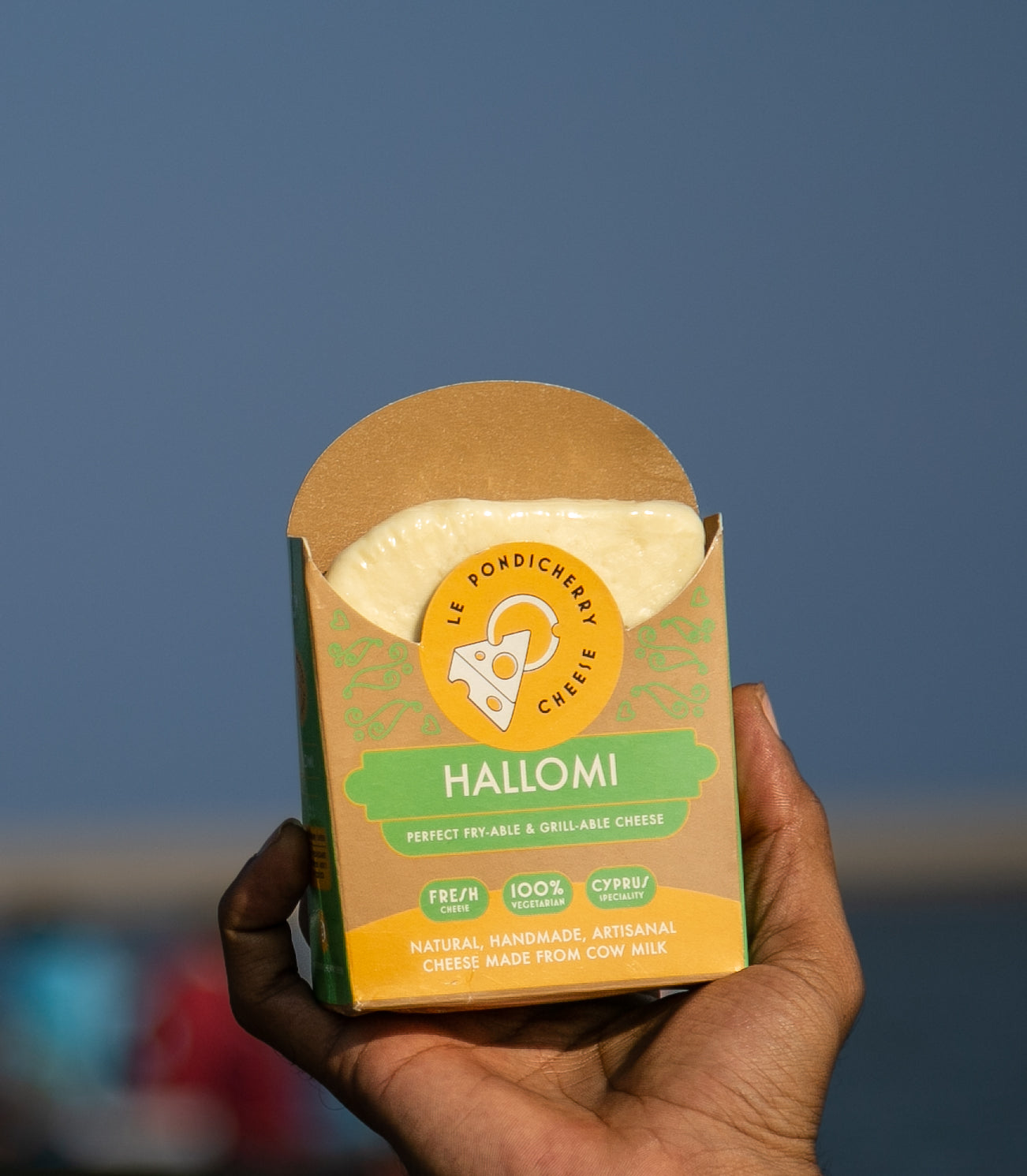 Hallomi Cheese | Perfect Fry-Able &amp; Grill-Able Cheese (Made From Cow Milk) – Natural – No Artificial Flavors &amp; Preservatives – Le Pondicherry Cheese – 200gm