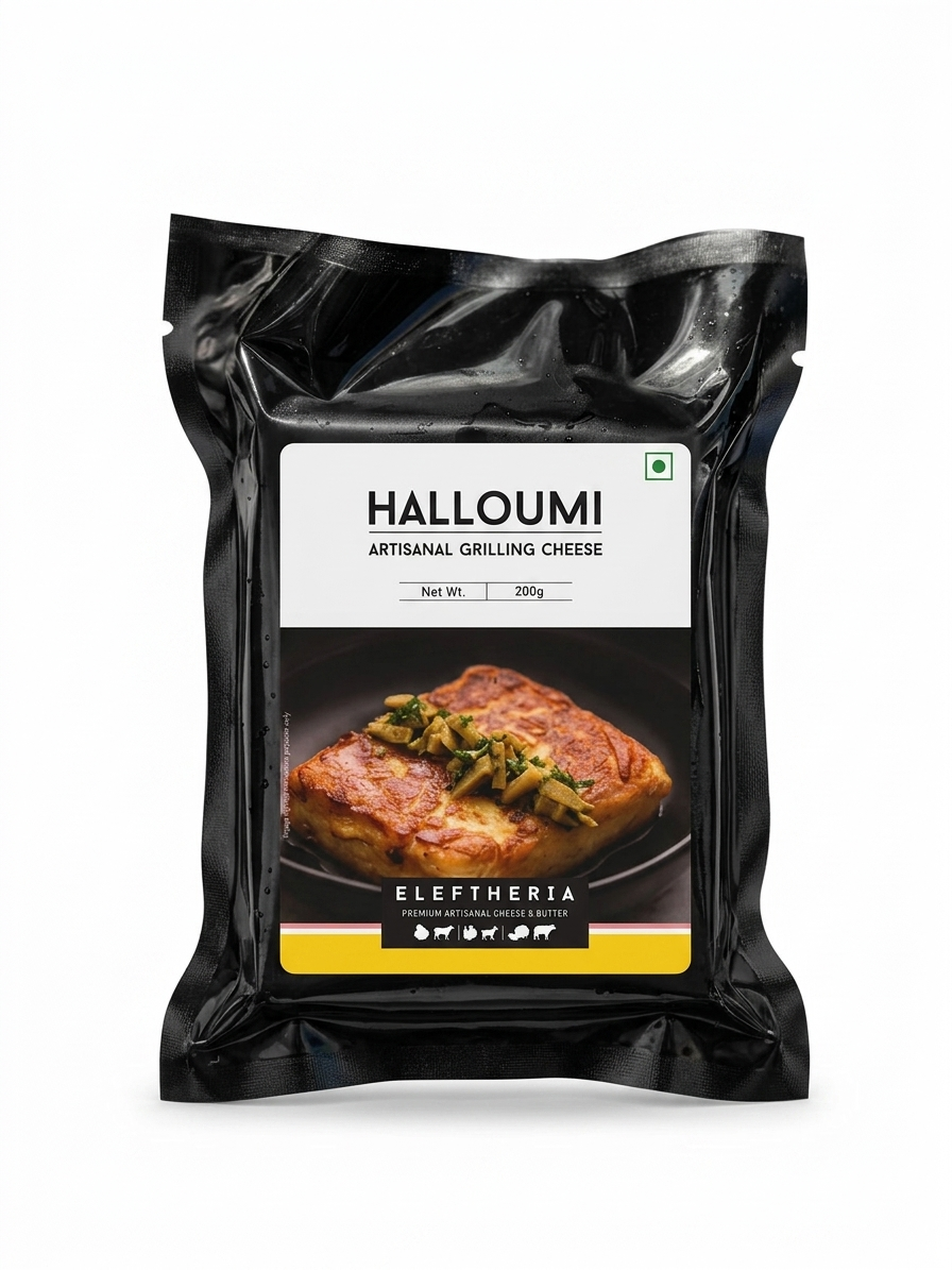 Cheese | Halloumi (Artisanal Grilling Cheese )-Vegetarian  Pasteurized- Eleftheria Cheese - 200gm