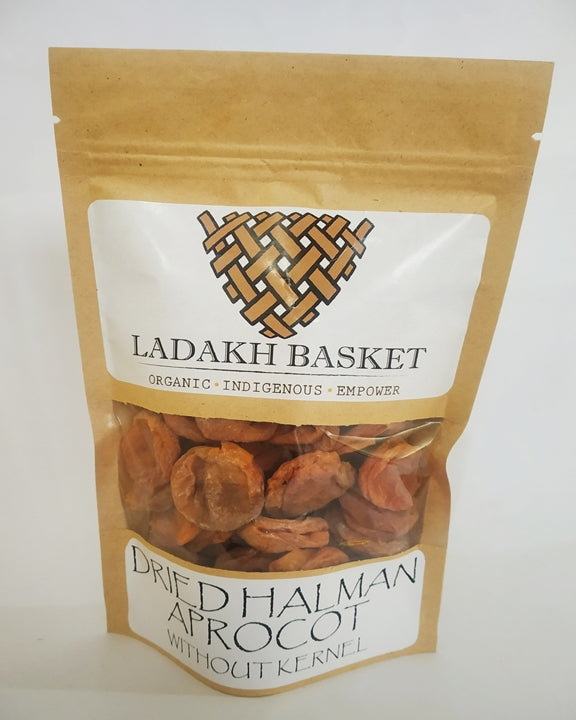 Halman Apricot | (Without Kernel) - Sun Dried - Organic - Ladakh Basket - 200gm