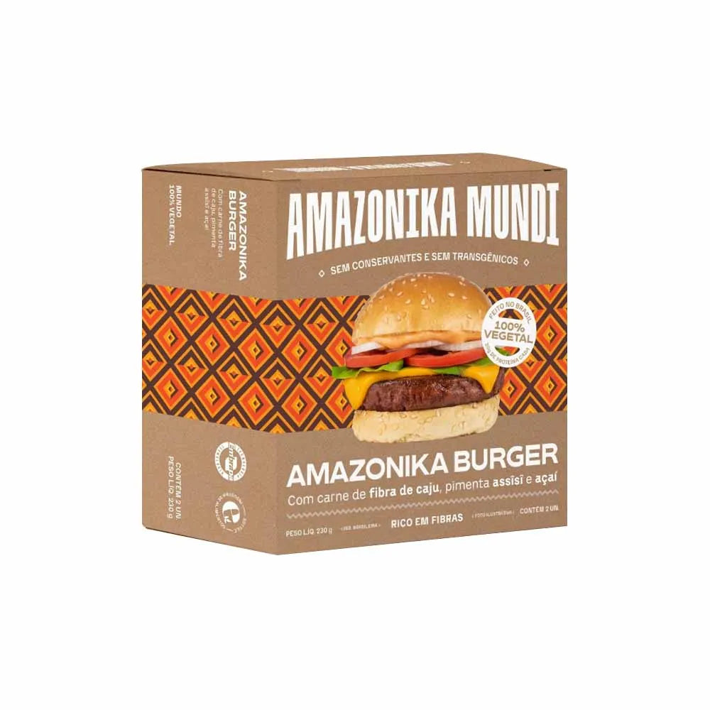 Burger| Cashew Fiber Amazonika Burger- Frozen Falafel Food - Vegan- No Preservatives ,Non-GMO -Amazonika Mundi - 320gm