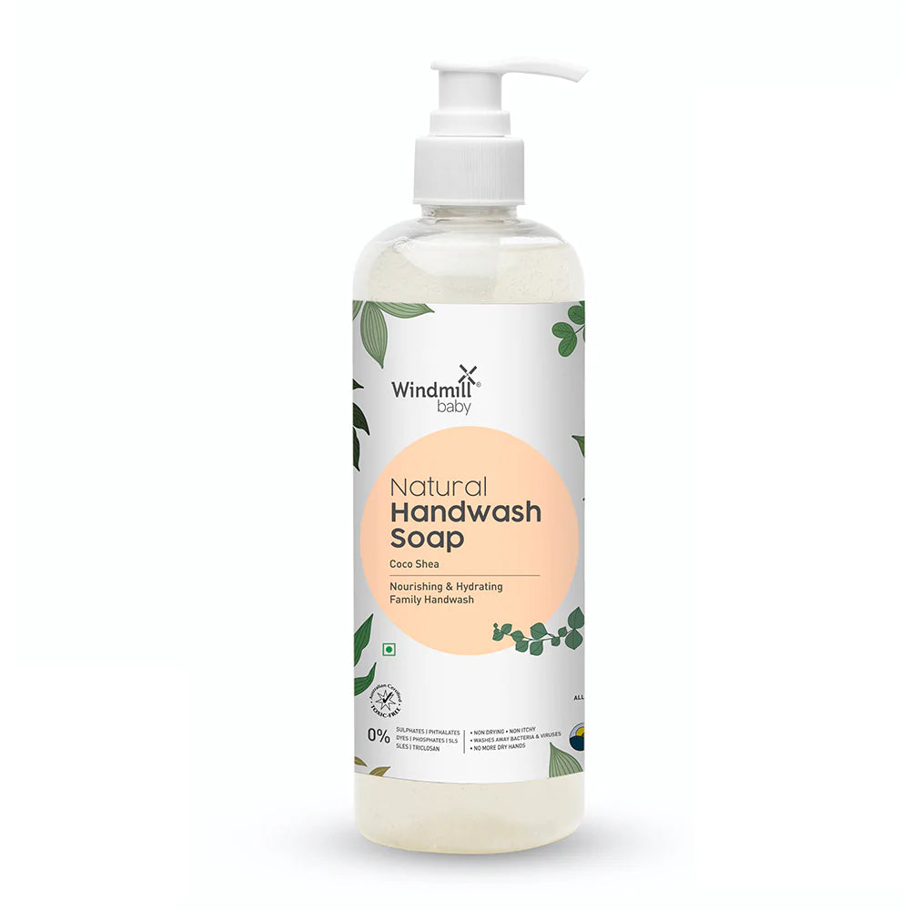 Handwash Soap | Coco Shea (Nourishing&amp;amp; Hydrating) - Family Handwash - Natural - Vegan, Cruelty Free, Sls Free, Dyes Free, &amp;amp; Sulfate Free - Windmill Baby - 450ml