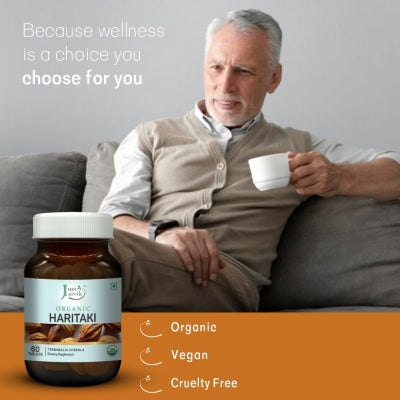Haritaki Tablets (Terminalia Chebula)- Dietary Supplement-USDA Organic, Vegan – Just Jaivik – 60 Capsule