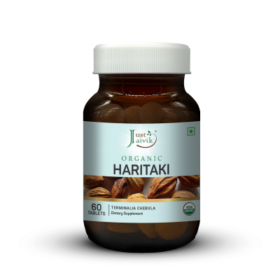 Haritaki Tablets (Terminalia Chebula)- Dietary Supplement-USDA Organic, Vegan – Just Jaivik – 60 Capsule