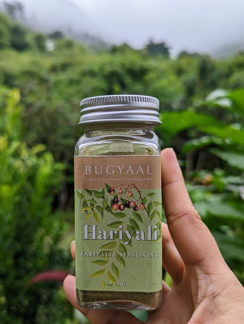 Seasoning | Hariyali - Karipatta Seasoning - 100% Vegetarian - Bugyaal - 80gm
