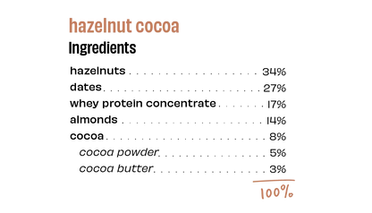 Hazelnut Cocoa 12g Protein Bar – No Added Sugar &amp; Soy Free – The Whole Truth – 52gm