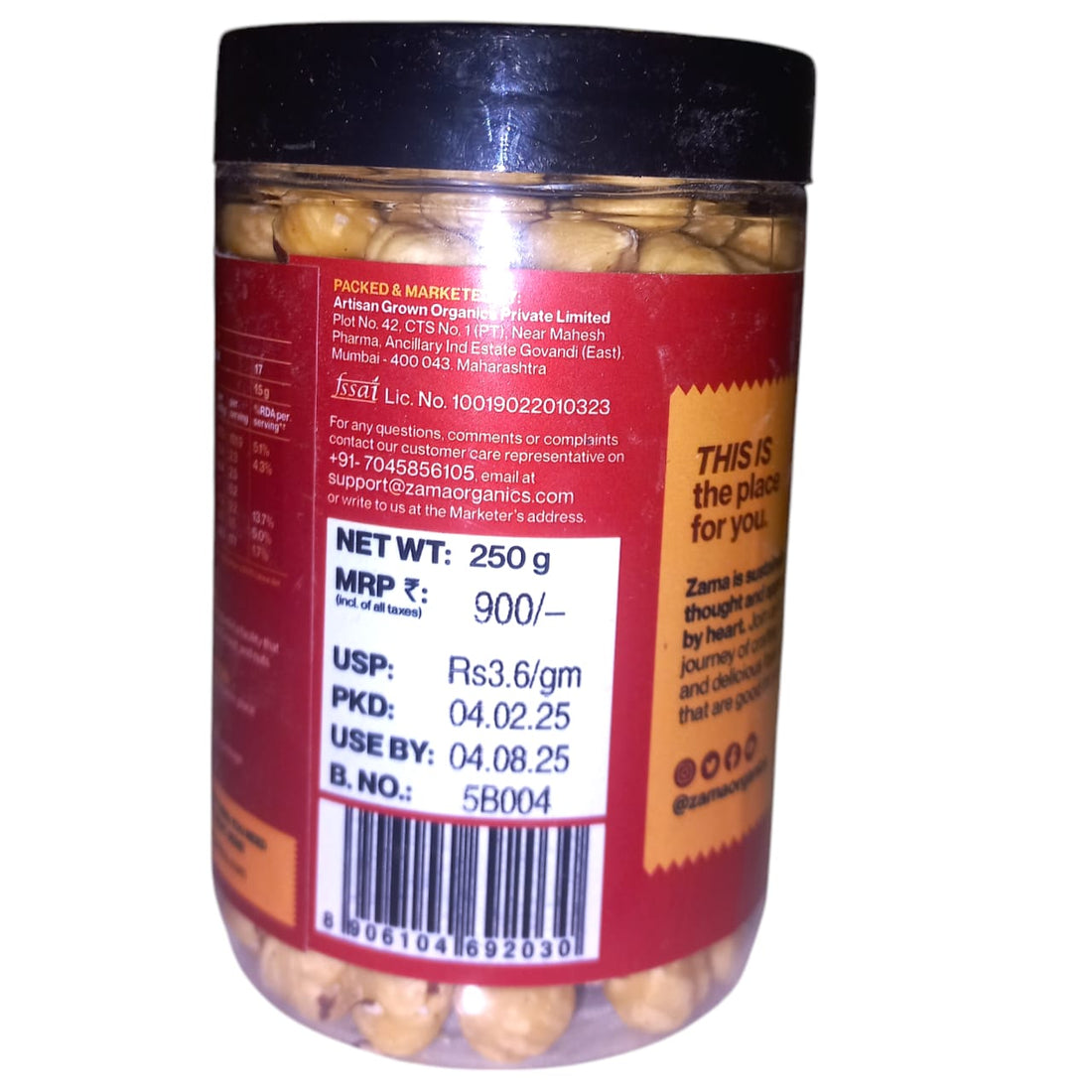 Hazelnuts | Buttery Flavour – Perfect For Dessert And Salads – High In Protein &amp; Calcium – Zama Organics – 250gm