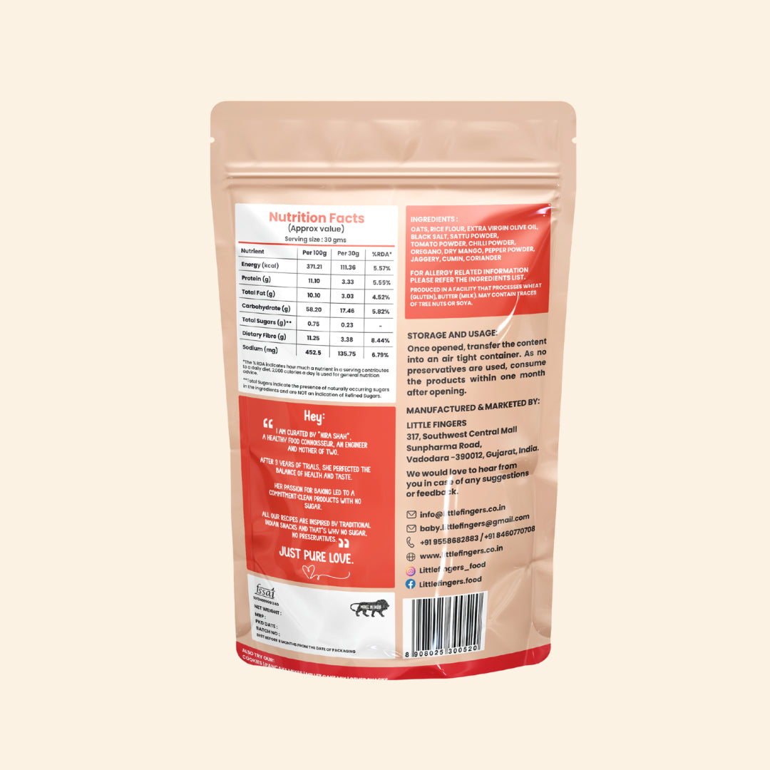 Puffs |Puffs Hearty Oats -Roasted Using Olive Oil – Gluten Free-  No Added Preservatives ,No Palm Oil, Refined Sugar –Little Fingers– 100gm