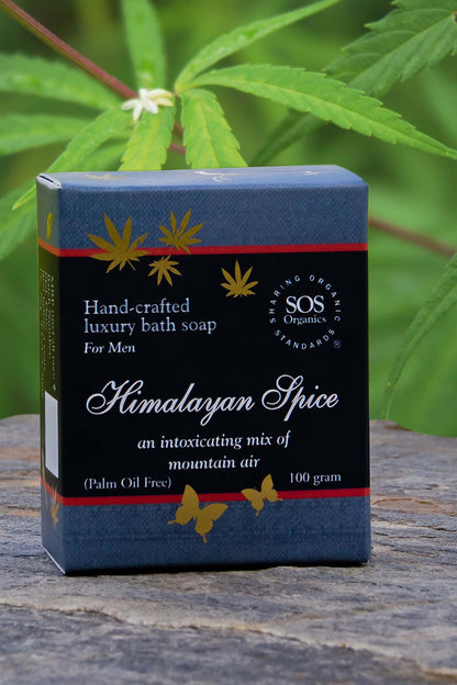 Hemp Soap for Men - Himalayan Spice – Palm Oil Free - SOS Organics – 100gm