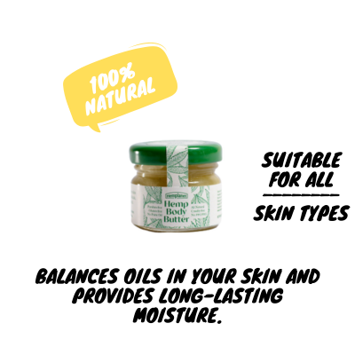 Balm | Hemp Body Butter - All Natural - Balances Oils In Your Skin And Provides Long Lasting Moisture - Gluten Free, Cruelty Free, Paraben Free &amp; No Palm Oil - Hemplanet - 30gm