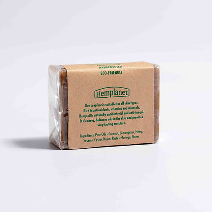 Soap | Hemp Soap Bar (Lemongrass &amp; Moringa)- Suitable For All Skin Types - Hemplanet - 100gm