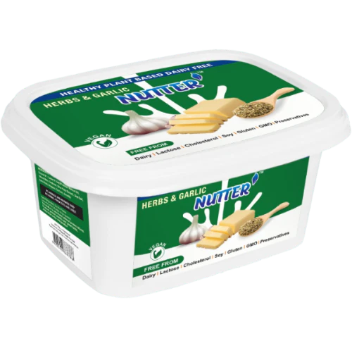Butter | Herbs &amp;amp; Garlic (Nutter) - Vegan, Gluten Free, Dairy Free, Lactose Free, Cholesterol Free, Gmo Free &amp; Preservatives Free - 1Ness - 200gm