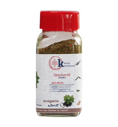 Seasoning | Herby Oregano Sprinkle -Spice Blends  - No Added  Flavours, Sugar, Colour  &amp; Preservatives Free  - Kitchen Koundinyasa - 75 gm