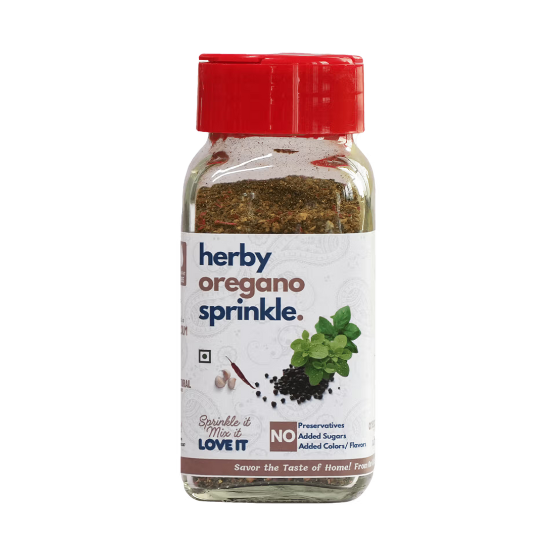 Seasoning | Herby Oregano Sprinkle -Spice Blends  - No Added  Flavours, Sugar, Colour  &amp; Preservatives Free  - Kitchen Koundinyasa - 75 gm