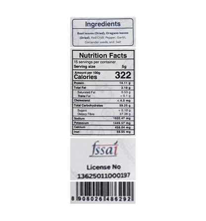Seasoning | Herby Oregano Sprinkle -Spice Blends  - No Added  Flavours, Sugar, Colour  &amp; Preservatives Free  - Kitchen Koundinyasa - 75 gm