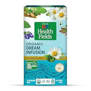 Tea | Organic Dream Infusion - 100% Aroma -Caffeine Free-No Artificial Preservatives -Health Fields –  25 Tea Bags