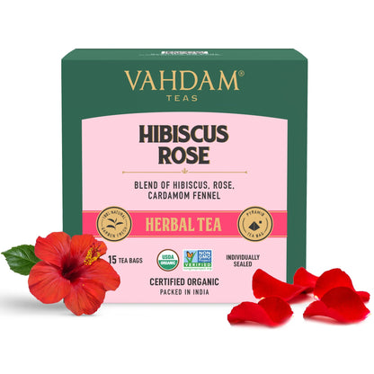 Hibiscus Rose Herbal Tea – Vahdam – 15Tea Bags